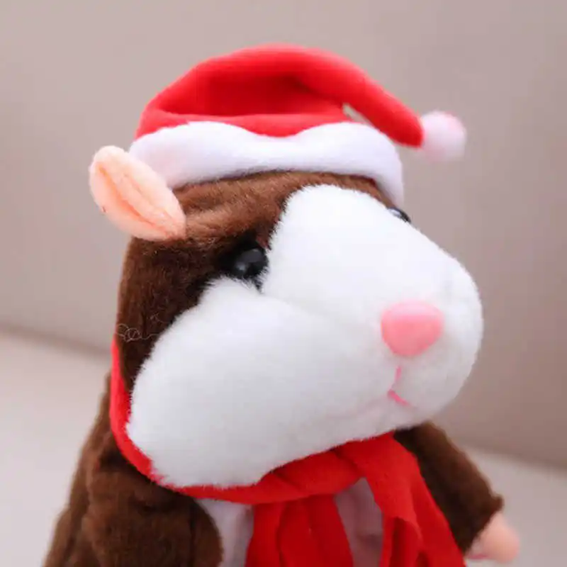 

16cm Christmas talking pet hamster mouse cute toy speak hamster recording educational toy for children present