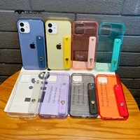 rainbow wrist phone case for iphone 12 11 pro max xr xs max soft candy holder red green cases for iphone 6s 7 8 plus cover funda