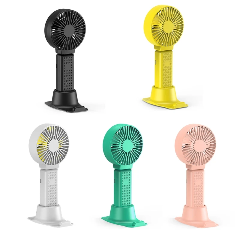 

G99B Portable Handheld Fan with 3 Speeds USB Personal Fan Rechargeable 5 Colors Base as Phone Holder Removable Personal Fan