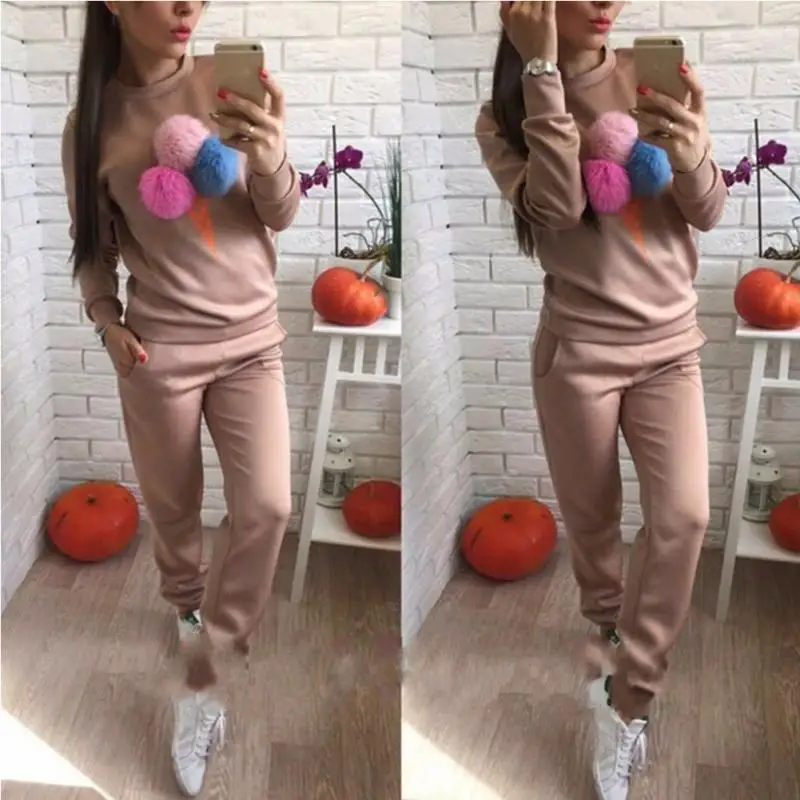 

Autumn Jacket Ladies Soft Blue Sportswear Velvet Fabric Ladies Suit Velvet Sportswear Sweatshirt and Pants Pullover