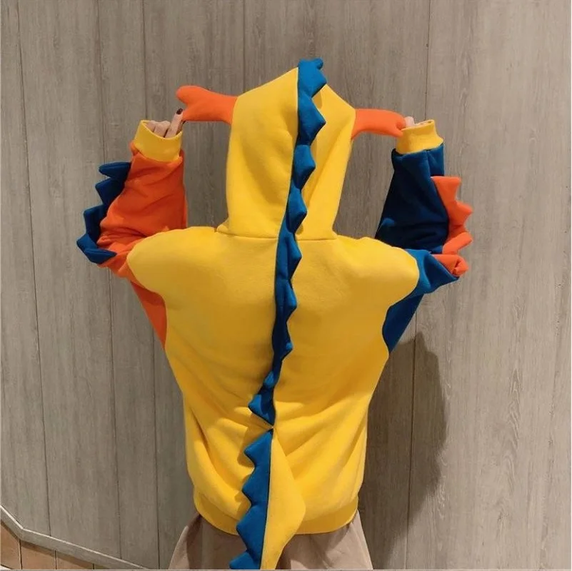 

Strange Girl Kawaii Dinosaur Hoodies Sweatshirts 2021 Women Harajuku Loose Casual Cute Cosplay Pullovers Spring Fleece Hoodies
