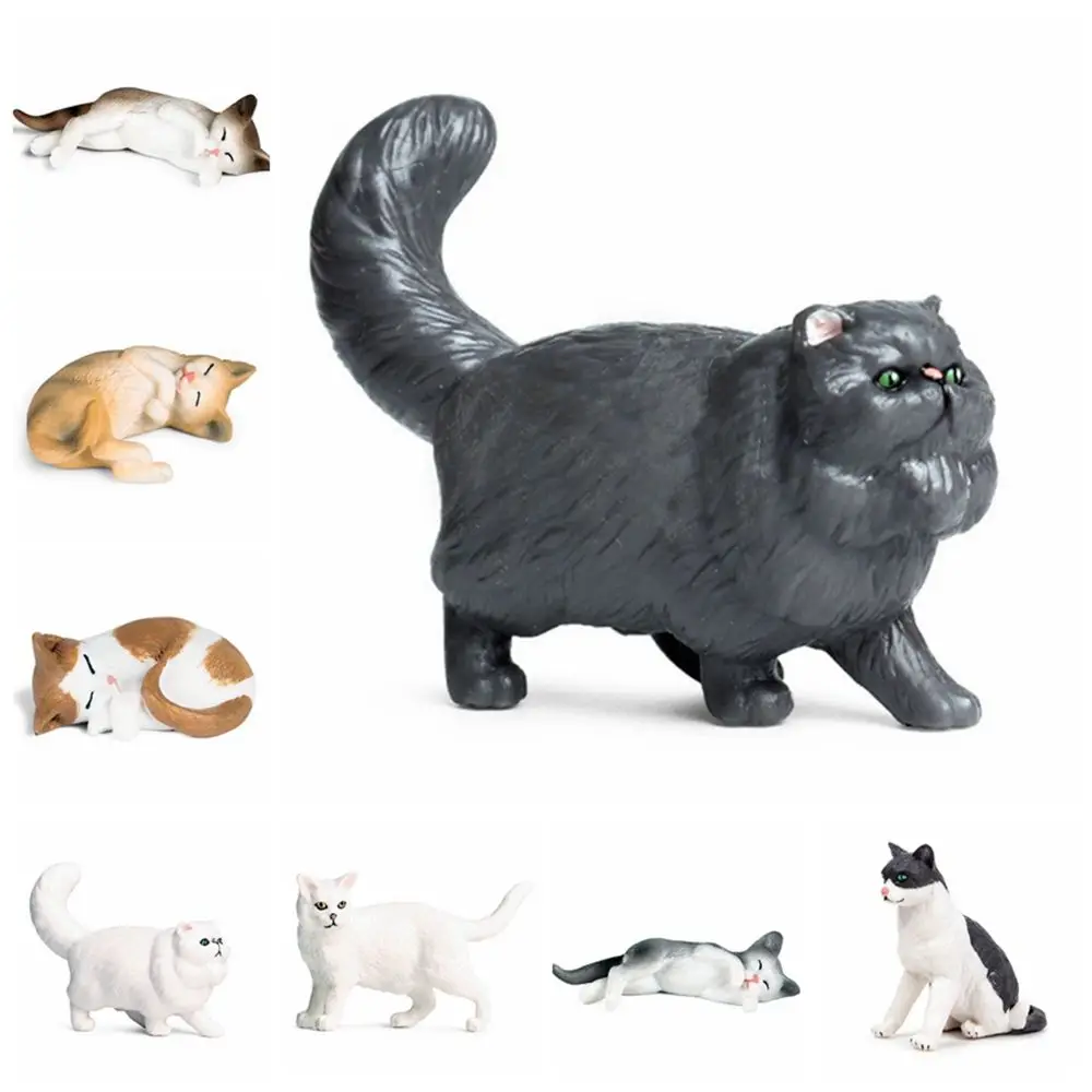 

Cat Miniature Model Simulation Animal Simulation Figure Pet Cat Educational Toy for Children's Toy Figure Collection Toy Gift