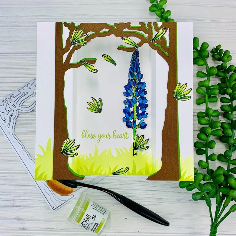 Деревянный лес + рамка ветки металлические штампы трафареты деревянная высечка