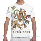 Quetzalcoatl с ацтекским узором Бога Мужская футболка для женщин со сплошным принтом Модная футболка для девочек, топы, футболки для мальчиков футболки с короткими рукавами