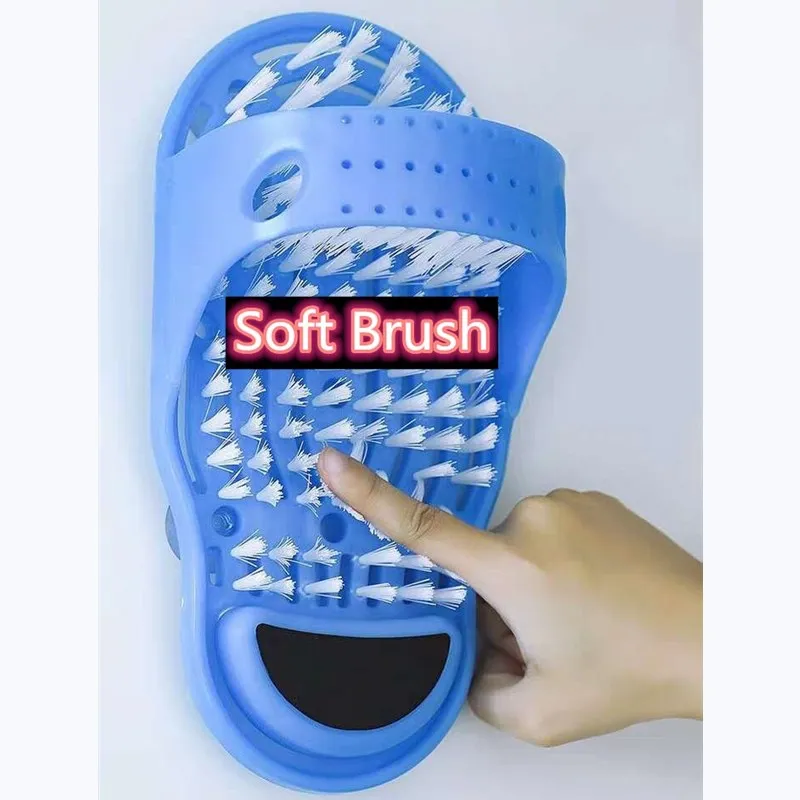 

Plastic Remove Dead Skin Massage Slipper Foot Scrubber Bath Shoe with Brush Household Bathroom Foot Cleaning Brush Slipper