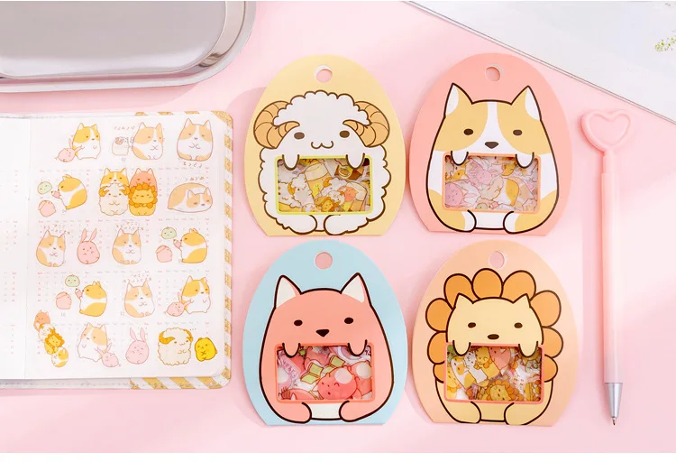 50 шт милые Мультяшные декоративные наклейки s Kawaii животные канцелярские наклейки s ПВХ клейкие наклейки для детей DIY принадлежности для скрапбукинга