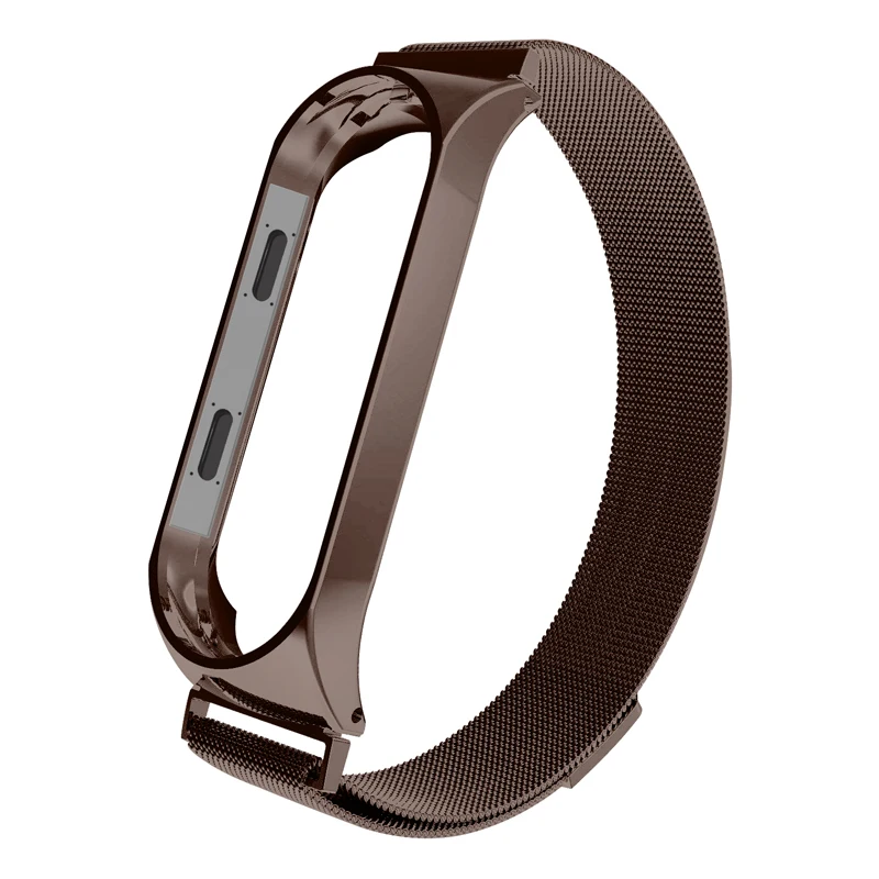 Coffee JKER ремешок для Xiaomi mi Band 3 mi Band 4 ремешок для Xiaomi mi band 3 браслет для Xiaomi mi группа 4 магнит металл из нержавеющей стали - Цвет: Coffee