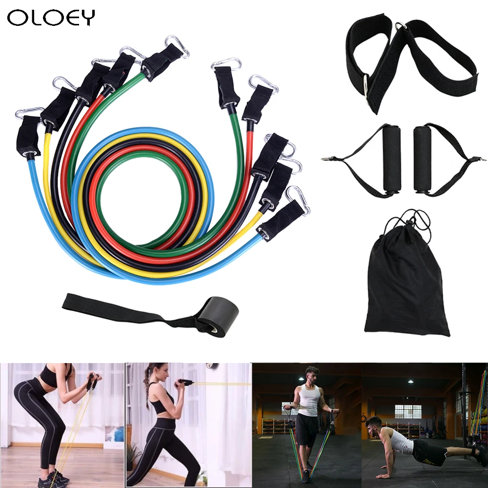 

Yoga Fitness Pull Rope 11pcs/set Pull Rope Fitness Exercises Resistance Bands Latex Tubes Pedal Excerciser Body Training Workout