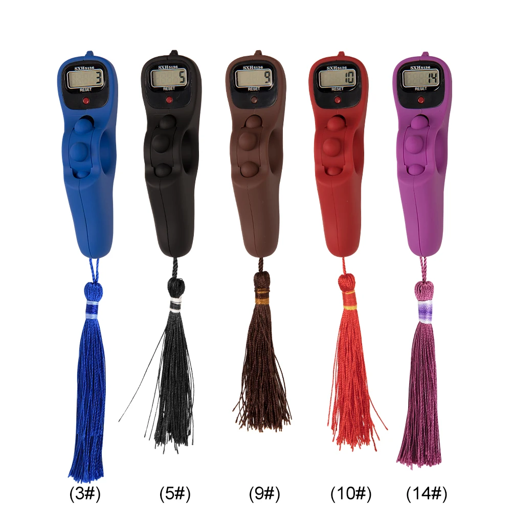 Электронные четки из зернистой древесины с ЖК-дисплеем счетчик талисманов