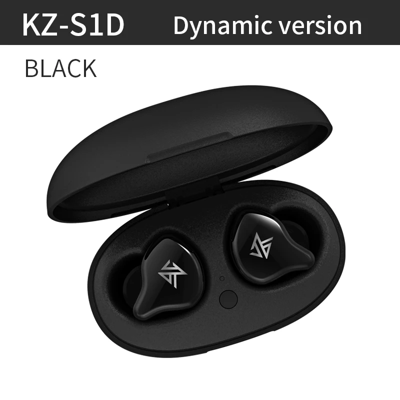 BlackS1Ddynamic KZ Bluetooth 5,0 S1/S1D TWS Беспроводные наушники с сенсорным управлением, динамические гибридные наушники, гарнитура с шумоподавлением, спортивные наушники - Цвет: BlackS1Ddynamic