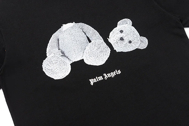 

angels Popular Palm fashion personality all-match cute bear print casual T-shirt