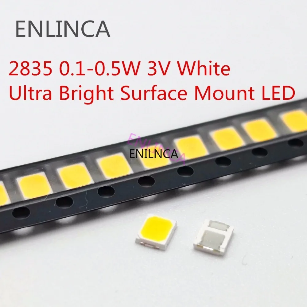100 шт. 0 1 5 Вт SMD светодиодный 2835 1/2 2 3 в бусины светильник холодный и теплый белый