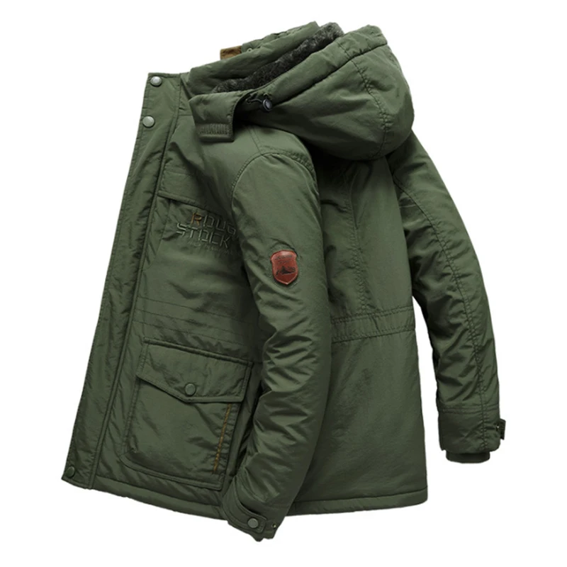 Winter Jacket Men Thicken Fleece Outwear Men Windbreaker Parkas Coat Men Detachable Hoodies Cotton-padded Man Clothing