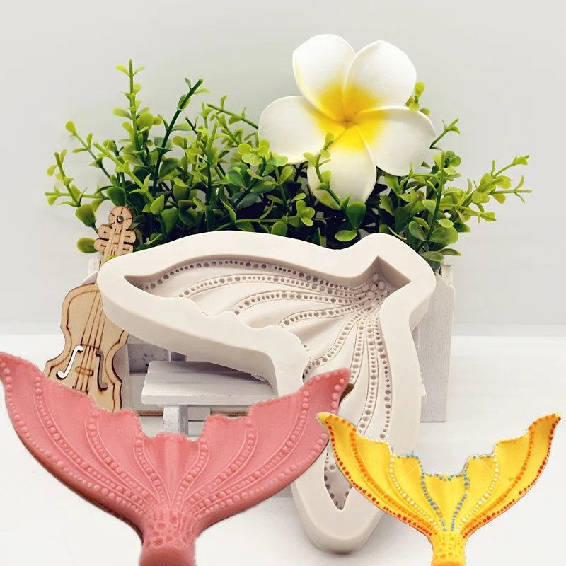 

Mermaid Tail Silicone Resin Mold Kitchen Baking Tool Chocolate Dessert Lace Decoration DIY Cake Pastry Candy Fondant Moulds
