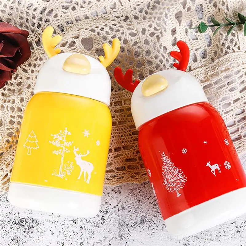 

4pcs Lovely Fawn Water Cup Children Glass Drinks Cup Cartoon Cup (Mixed Color)
