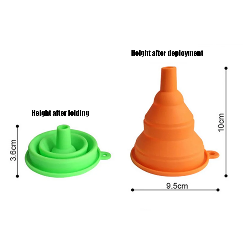 

Collapsible Engine Funnel Silicone Foldable Car Engine Oil Liquid Transfer Fuel Fill Fluid Change Funnel Random Color Free Ship