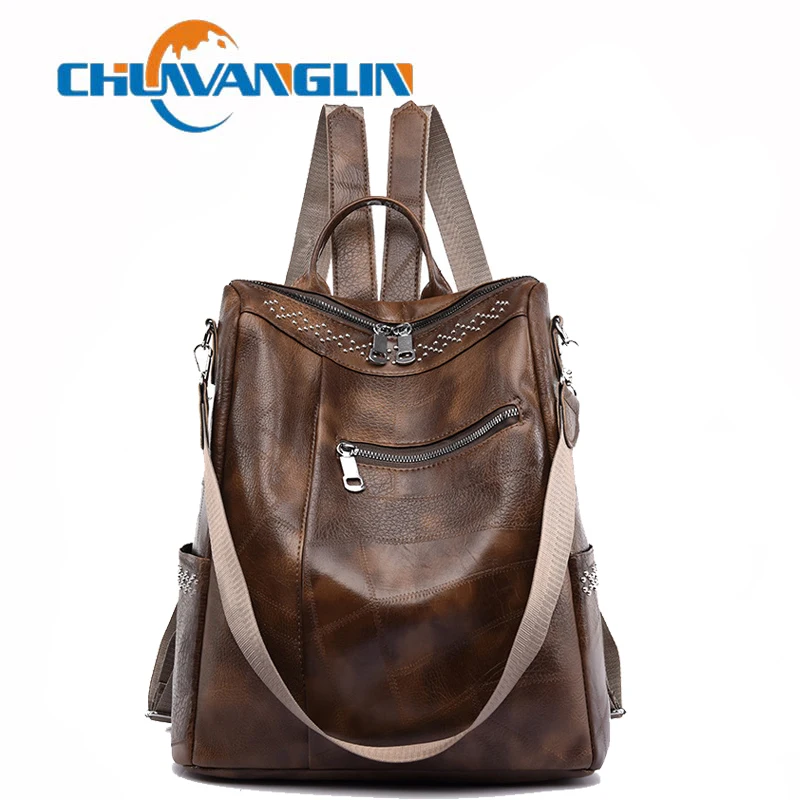 Роскошный женский рюкзак Chuwanglin, повседневный высококачественный дорожный рюкзак из мягкой кожи, вместительная Удобная школьная сумка 6221041