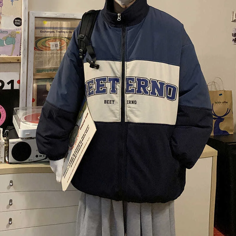 

Padded jacket winter for men women Korean trend hip hop preppy thicken down coat Hong Kong style high street handsome streetwear