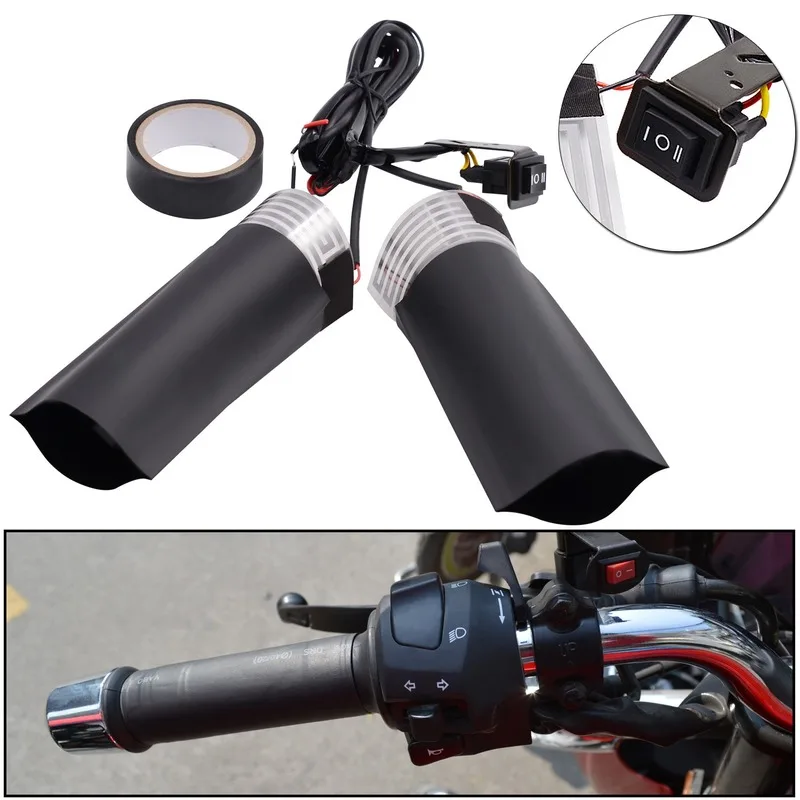 

12V Universally Grip Motorcycle Heated Grips Pads Inserts Handlebar Hand Warmers Heat Resistant Covers Motorcycle Accessories