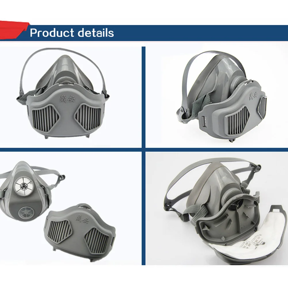 

Half Face Gas Mask Respiratory Dust-proof High Efficiency Filters Protective Mask Industrial PM2.5 Respirator Dust Mask