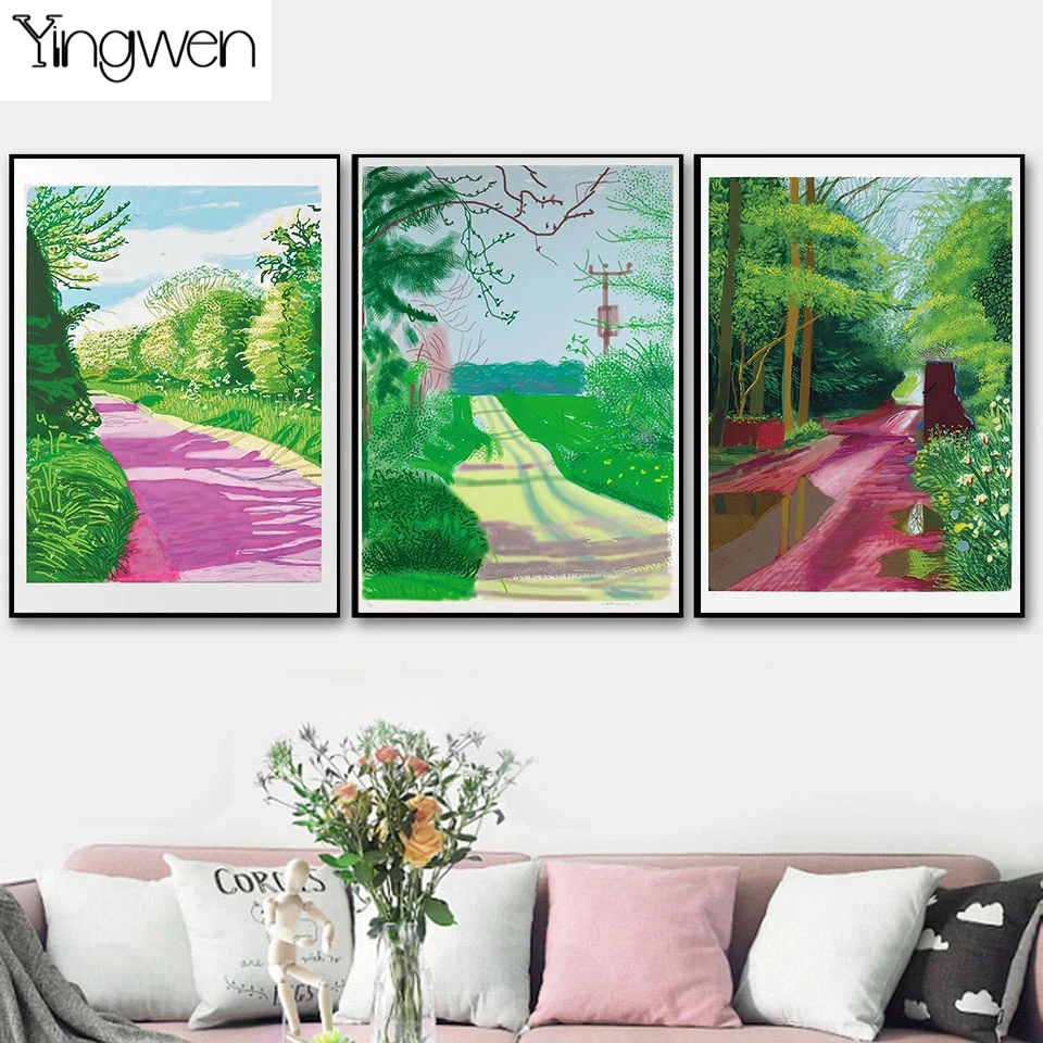 

Home Decor Diamond Painting 3 Pieces Spring Road Landscape Full Diamond Embroidery Cross Stitch Kits Triptych Scenery Wall Art