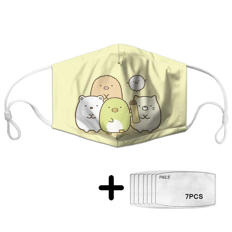 Маска Sumikko Gurashi Антибактериальная Пылезащитная маска со ртом для лица и 7 шт. тушь