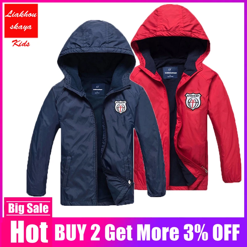 2021 Fashion Brand Children's Boys/Girls Fleece Jacket Kids Coat Hoodie Waterproof Windbreakers Boys Jackets 4-15T Spring Autumn | Детская