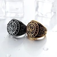 new pattern trend retro steel ring punk style titanium steel eagle design personality mens womens fashion party jewelry