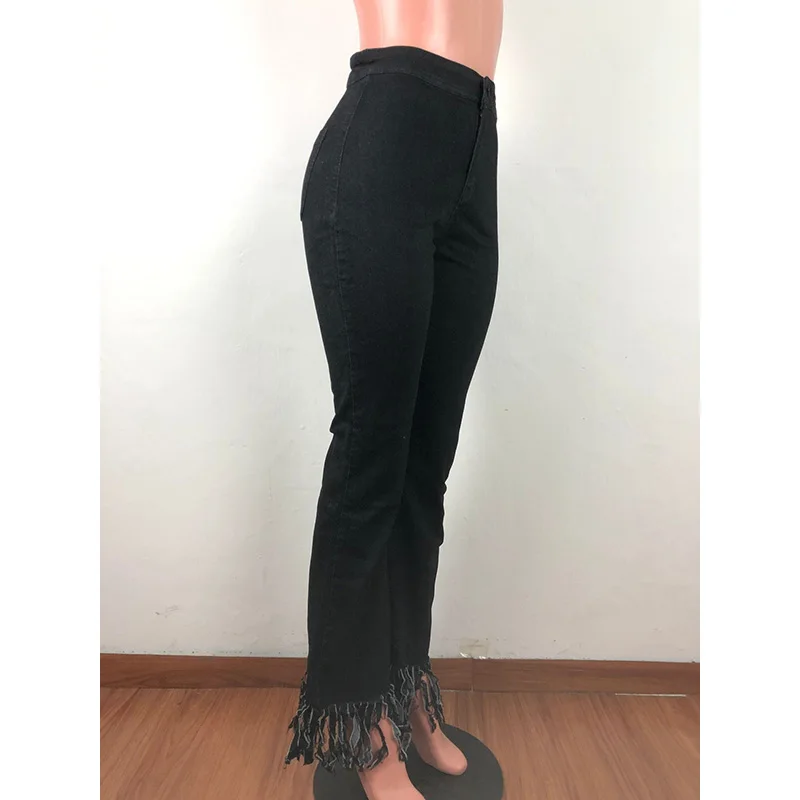 Джинсы-клеш Женские однотонные с высокой талией 3 цвета |