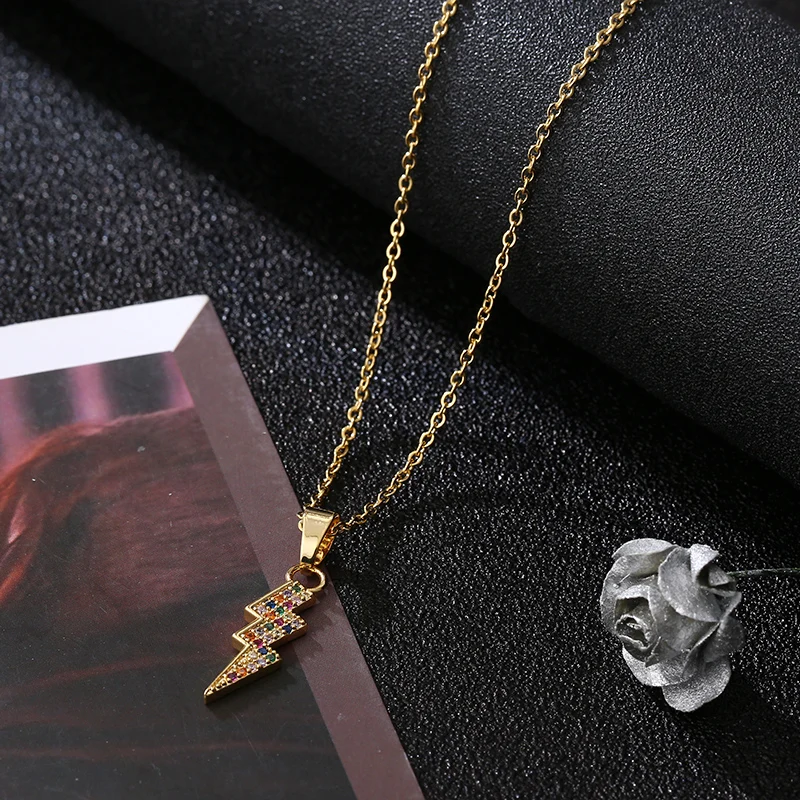 Модное ожерелье из нержавеющей стали с цветным кристаллом для женщин аксессуары