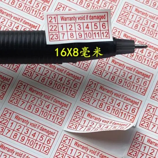 200 шт. год красный цвет Прямоугольная форма разрушаемая этикетка гарантия Void Если