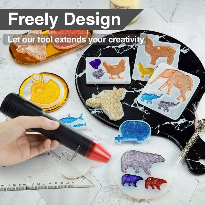 

Protable Heat Guns Hot Air Guns Resin Crafts Heat Shrink Wrapping Tools Resin Remove Air Bubbles Embossing Heat Tools