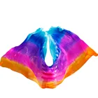 Заказная шелковая вуаль для танца живота 200 см 250 см 270 см, шаль для шарфа, желтый, оранжевый, розовый, фиолетовый градиент, распродажа