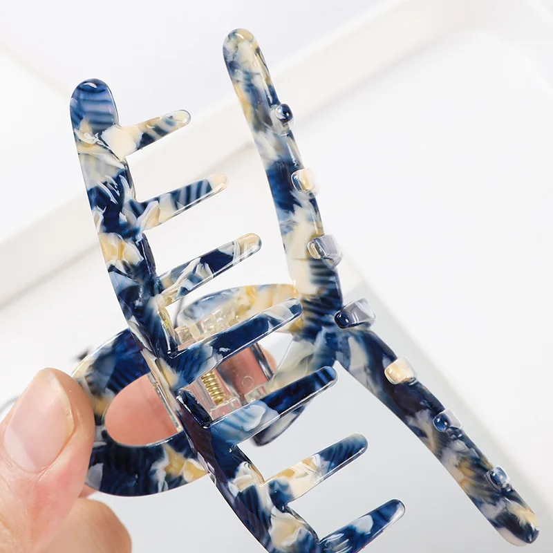 

Acetate Cross Hairpins Marble Leopard Print Hair Claws DIY Hairdress Hair Styling Tool Large Size Hair Clip Acrylic Hair Claws