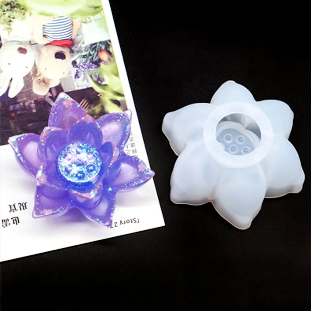

Transparent Silicone Mould Dried Flower Resin Decorative Craft DIY Three-dimensional Lotus Mold Epoxy Resin Molds for Jewelry