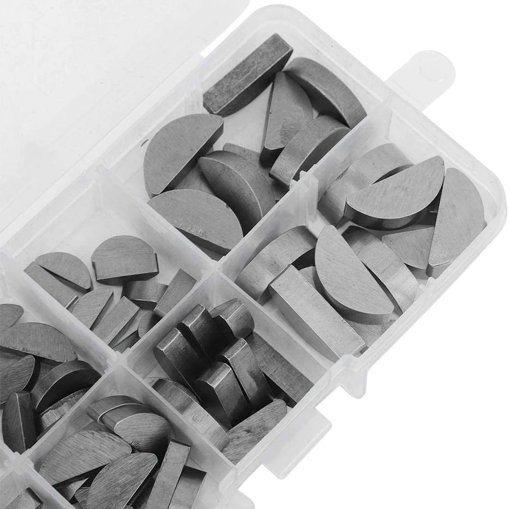 

80PCS 8Size Stainless Steel Key Assortment Set Metric Half Moon Shaft Drive Fasteners Mechanical Industry Different Size
