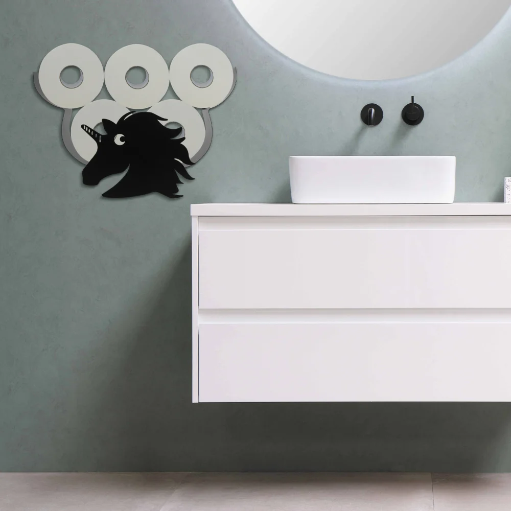 

1pc Roll Paper Storage Rack Style Tissue Rack Iron Tissue Holder (Black)