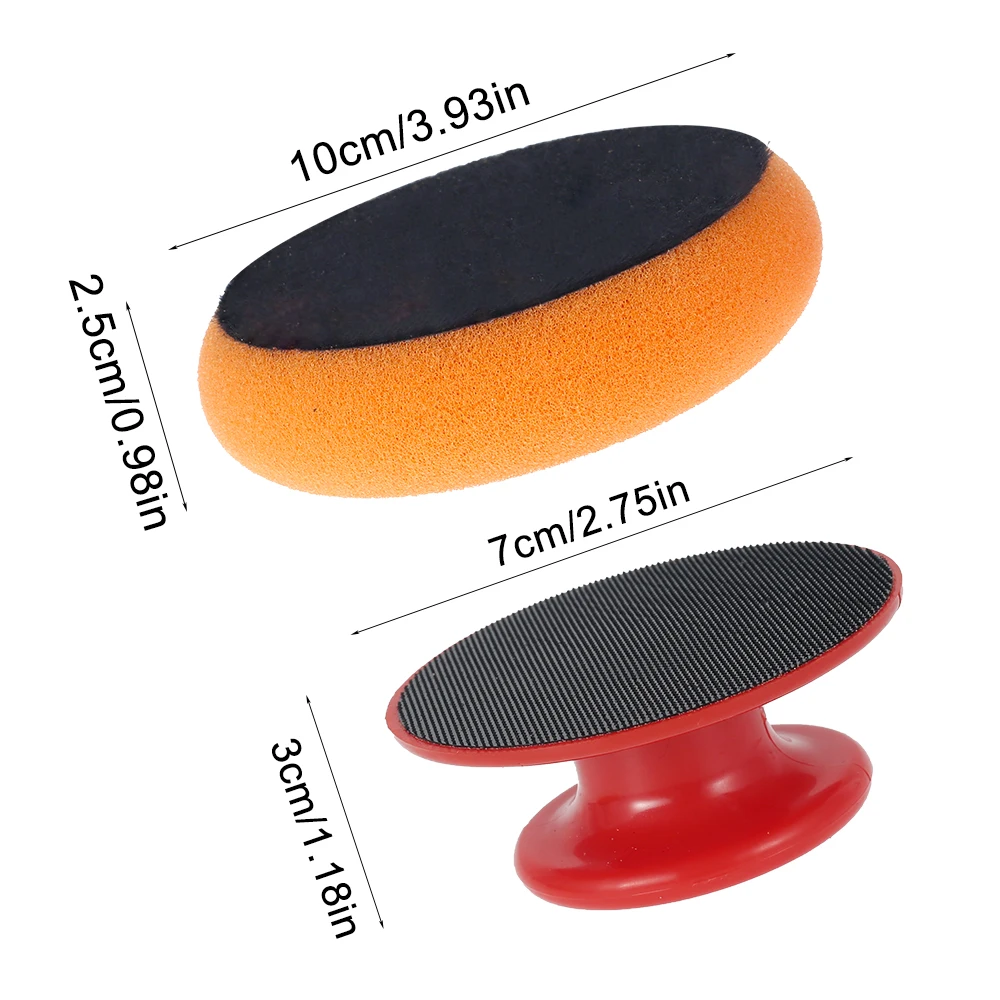 

6Pcs Car Polishing Pads Kit Sponge Polishing Pads Buffing Sponge Pads Car Waxing Sponge Hand Tools with Handle for Car Polishing