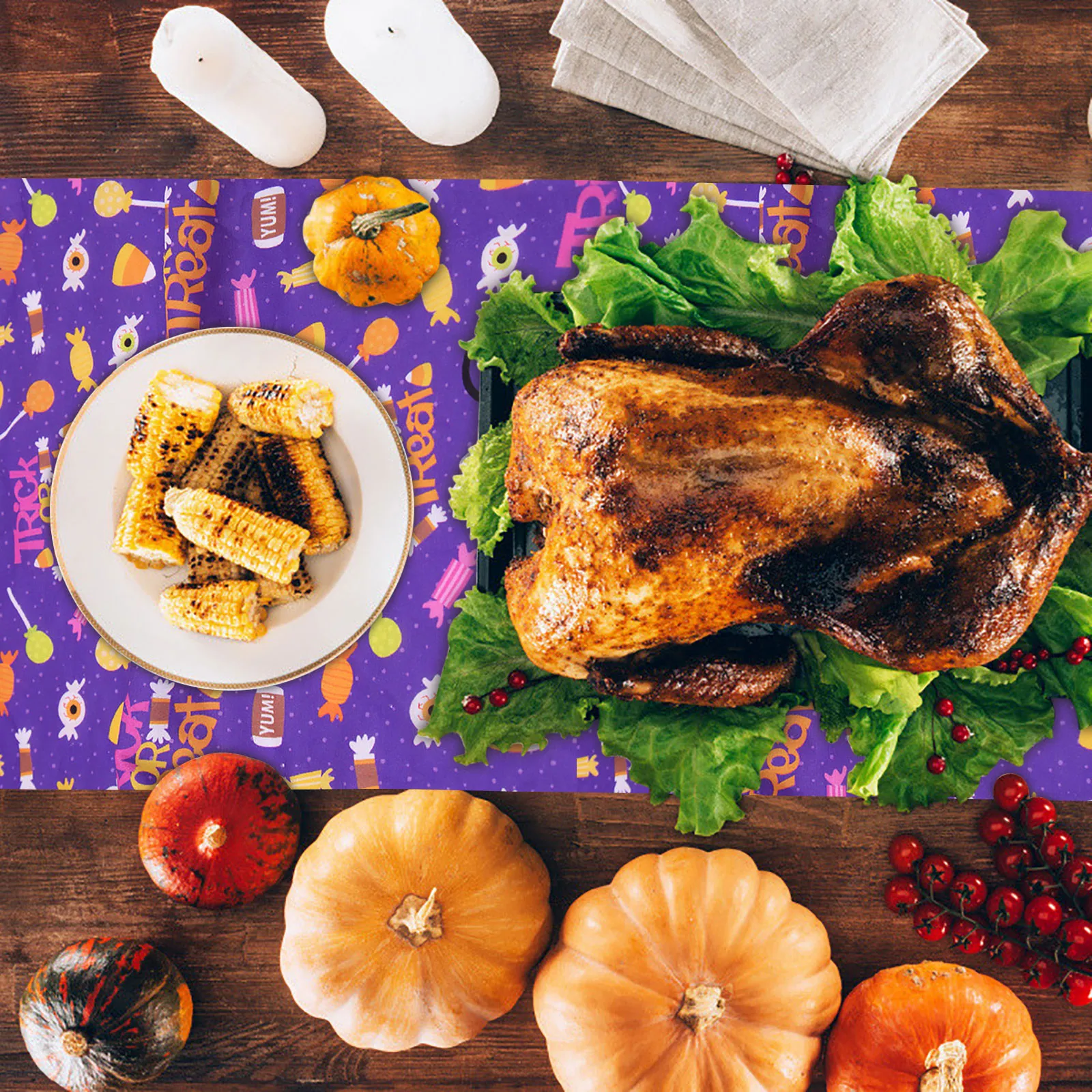 6 шт. детский хлопковый носовой платок с принтом тыквы | Дом и сад