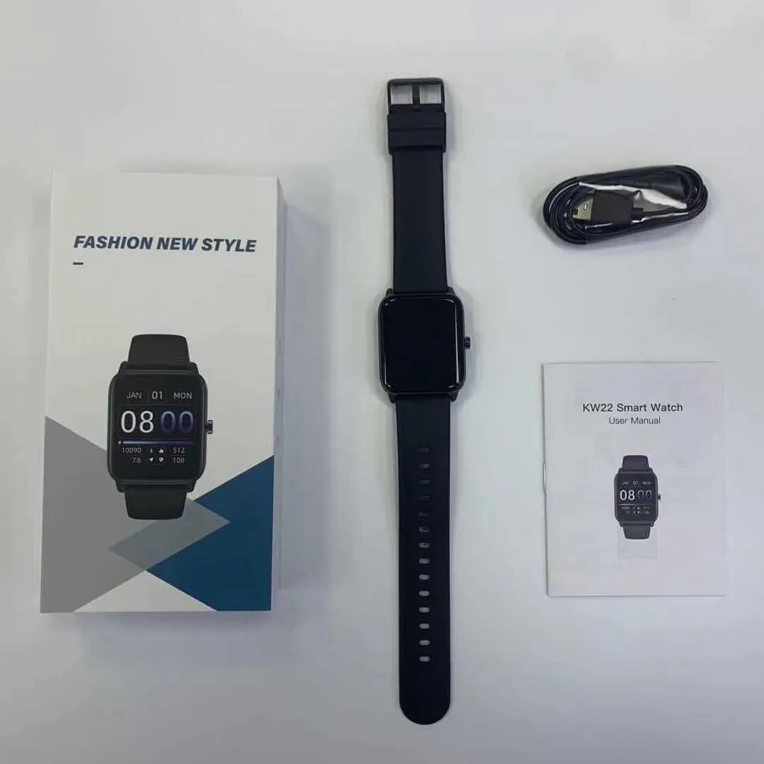 

Smart Watch KW22 Android Men IP68 Waterproof Full Touch Sports Health Blood Pressure Smartwatch 2021 For Xiaomi MI Amazfit GTS 2