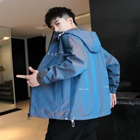 2021 new arrival mens high quality designer steetwear autumnwindbreaker coatsfashion hip hop hoodies laser reflective jacket