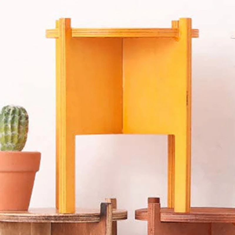 

Wooden Flower pot Holder Plant Stand Flower Pot Holder Set Plant Shelf for Indoor and Outdoor Decorations (Yellow)