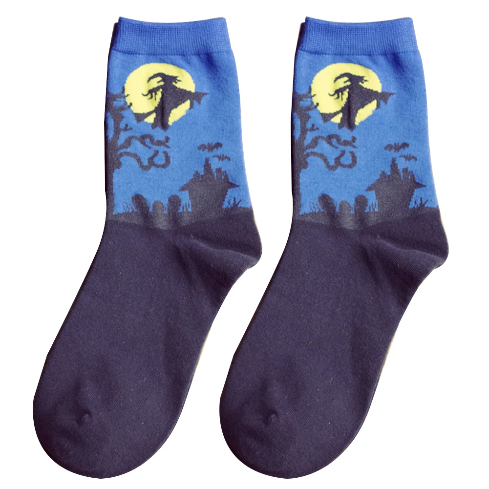 2019 новые носки Хэллоуин вечерние с привидениями дом печати женщин дышащий хлопок