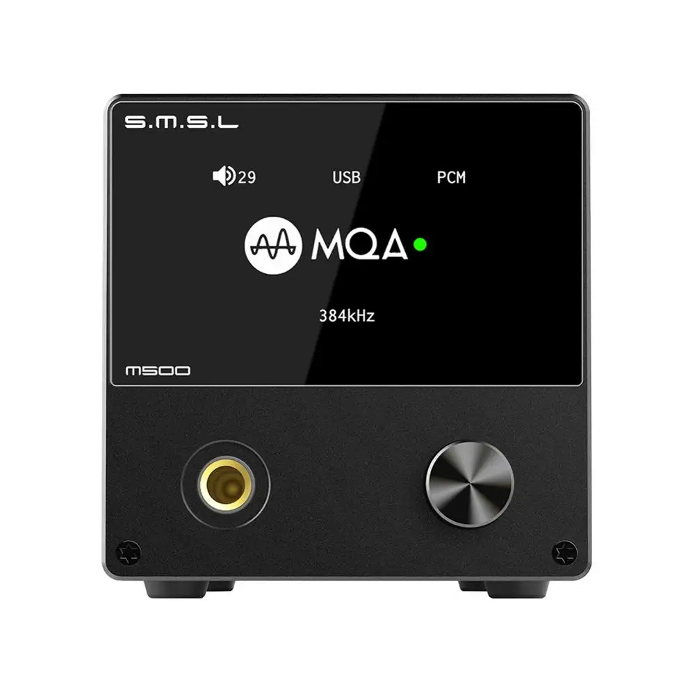 SMSL M500 MQA ЦАП для наушников Расшифровка усилителей USB ЦАП XMOS XU216 ES9038PRO DSD512 32 бит/768 кГц OPA1612 USB/OPT/коаксиальный вход - Цвет: Черный