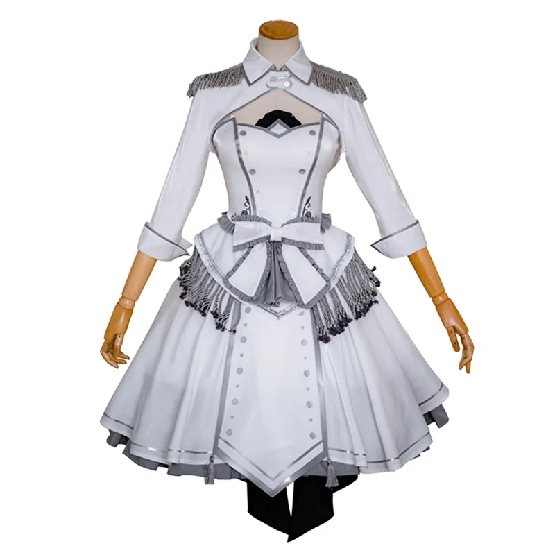 

Anime DATE A LIVE Cosplay Nightmare Tokisaki Kurumi Costume White Queen Cosplay Dress Lolita Dress For Halloween