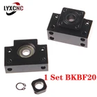 Концевая опора BKBF20 для шариковых винтов, фиксированная опора, используется для 25 мм SFU2505 SFU2510 SFE2525, деталь для ЧПУ 3d-печати, 1 комплект