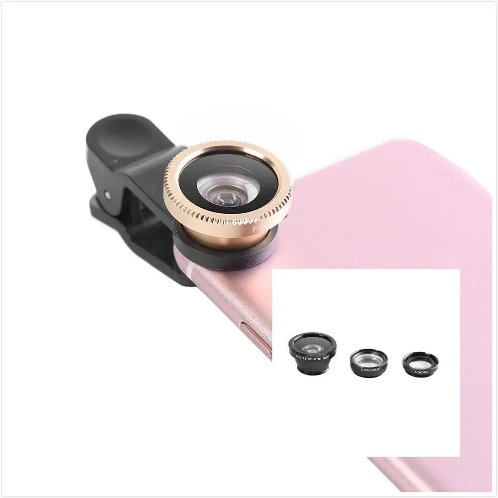 Объективы для смартфона 3 в 1 широкоугольный макро объектив &quotрыбий глаз