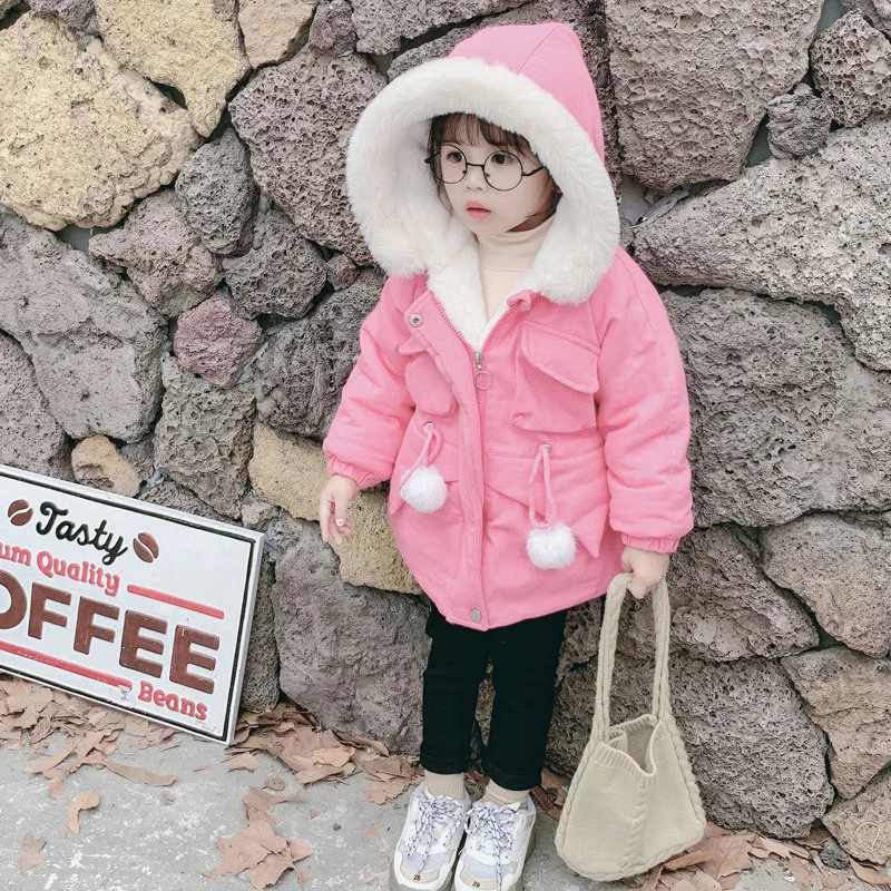 Милые детские куртки для девочек 2 7 лет зимнее пальто верхняя одежда маленьких