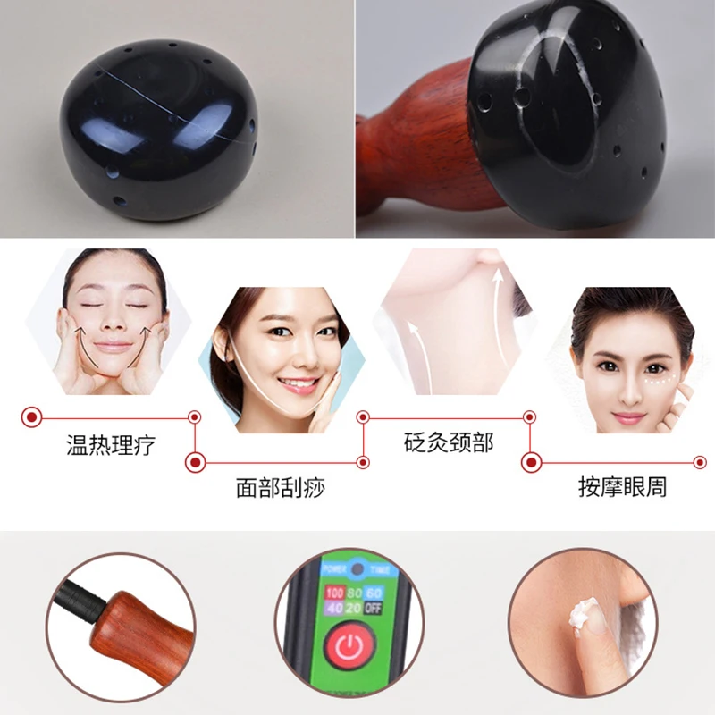 Электрический массажер гуаша натуральный горячий камень энергетический игла