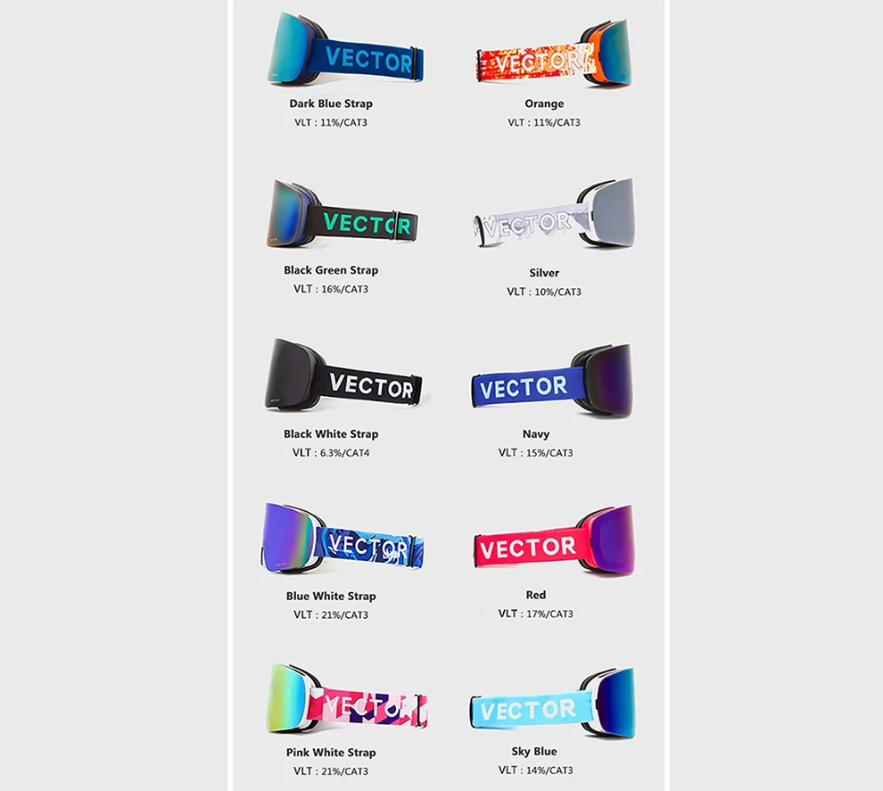 Брендовые лыжные очки VECTOR для мужчин и женщин катания на лыжах с двойными линзами